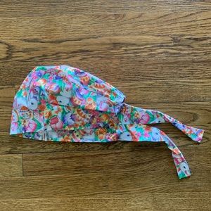 Green Scrubs surgical cap/Hat -Easter Garden